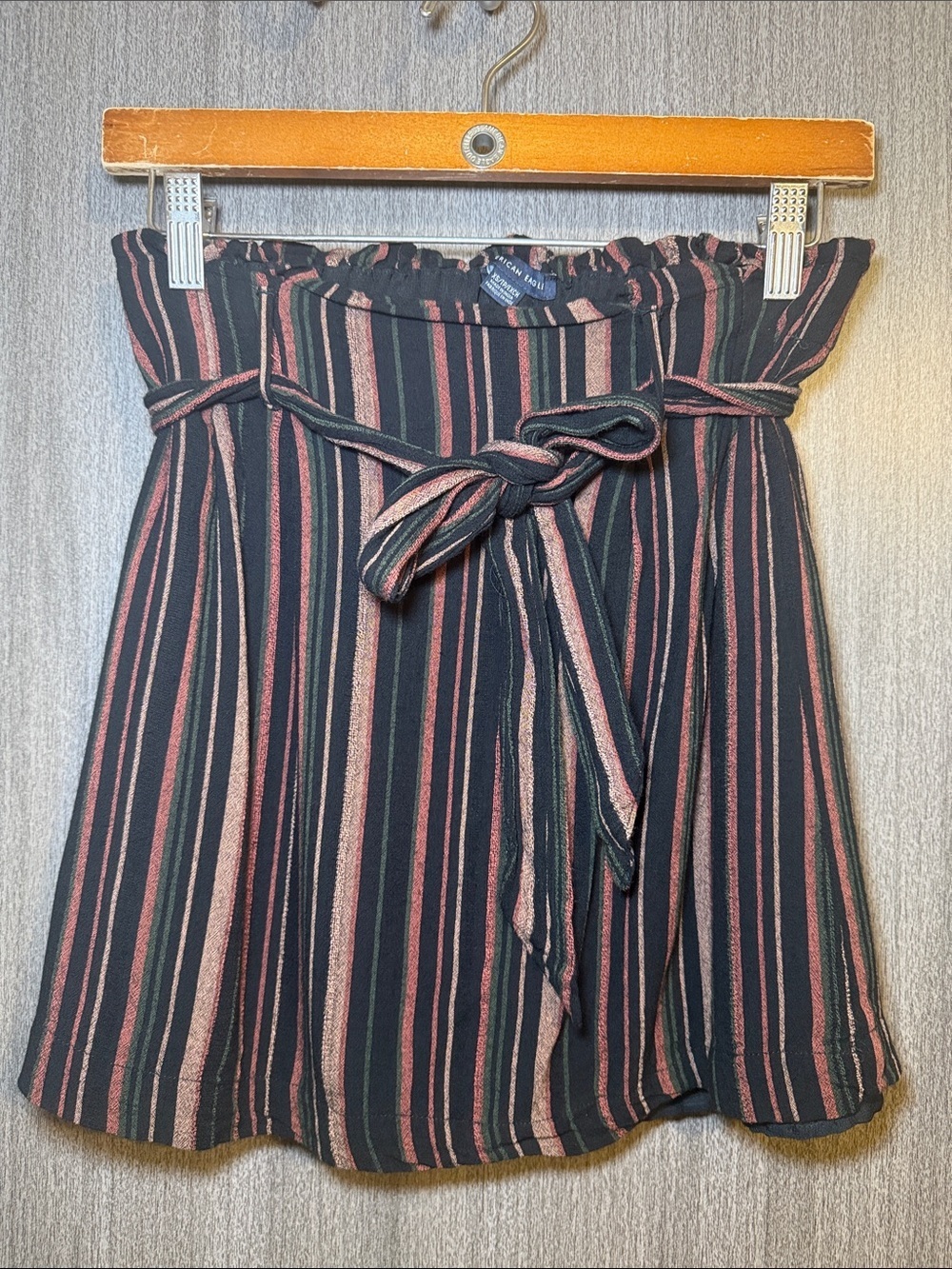 American Eagle Outfitters Womens Paperbag Striped Mini Skirt Size Small NWOT